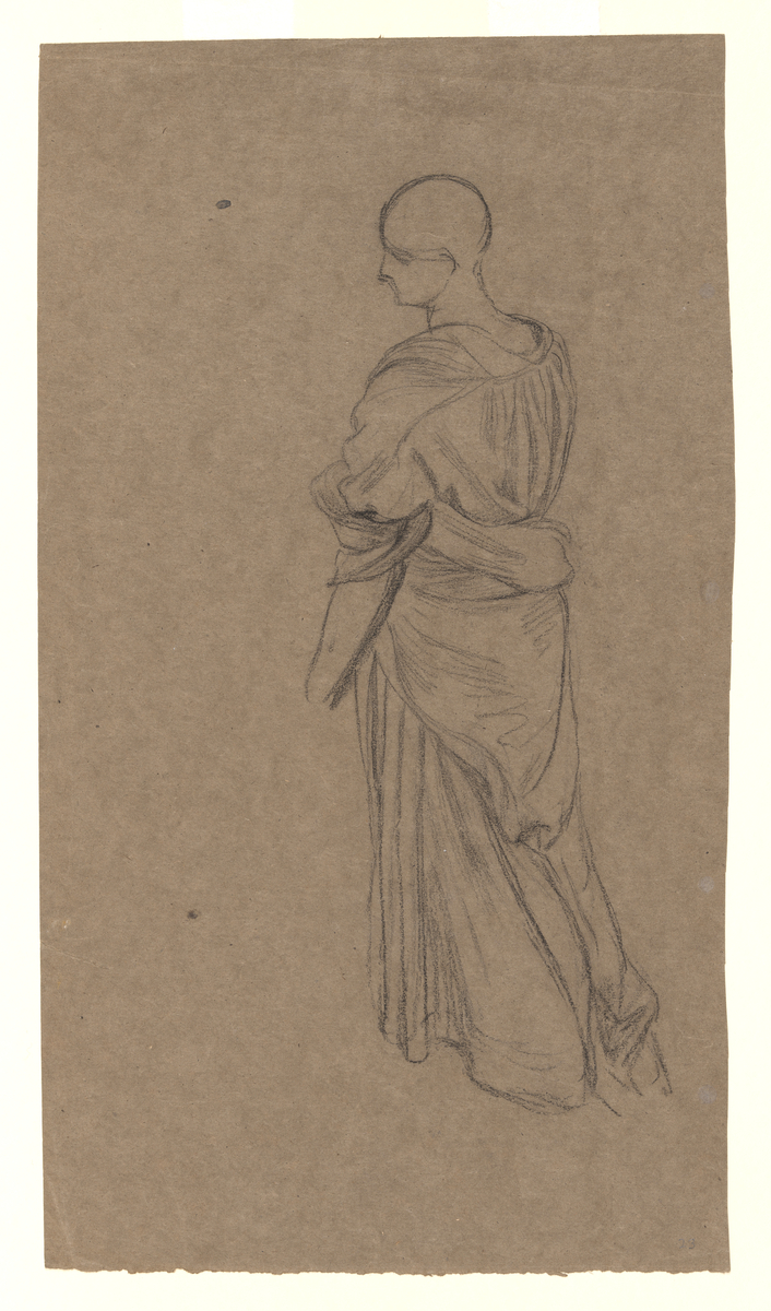 Back View of Female Figure in Classical Drapery
